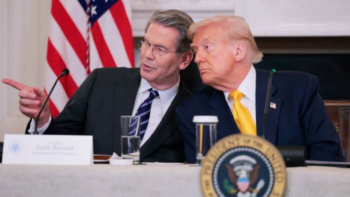 US President Donald Trump with Treasury Secretary Scott Bessent attending a meeting, Photo Credit: J. Reardon/X