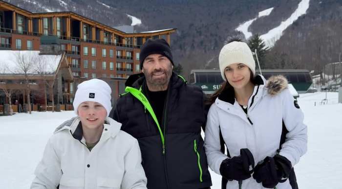 John Travolta together with his children at a ski resort, Photo Credit: johntravolta/X