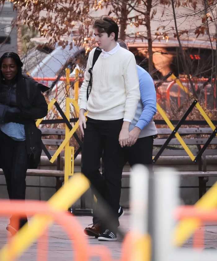 Barron Trump seen wearing his black backpack going to NYU, Photo Credit: bwtgirls_/Instagram