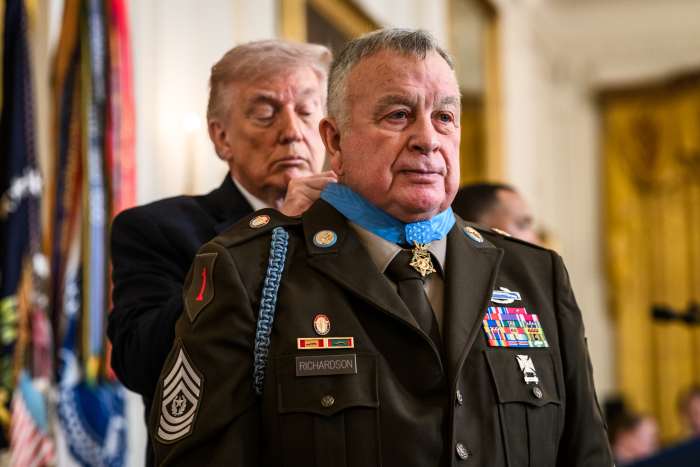 President Trump awards the Medal of Honor to Command Sgt. Maj. Terry P. Richardson for his heroic actions in Vietnam, Photo Credit: The White House/X