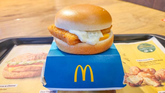 A McDonald's Filet-O-Fish sandwich on a table, Photo Credit: Robbert Leusink/X