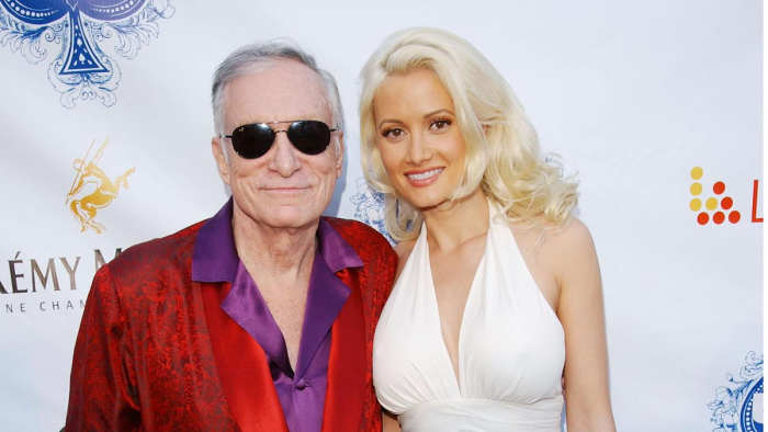 Hugh Hefner and Holly Madison attends the 3rd Annual Celebrity Poker Tournament and Casino Night at the Playboy Mansion in Los Angeles, 2006, Photo Credit: Josiah Williams/X