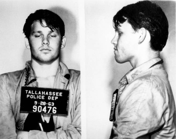 Jim Morrison's mugshot when he was arrested in Tallahassee, Photo Credit: Wikimedia