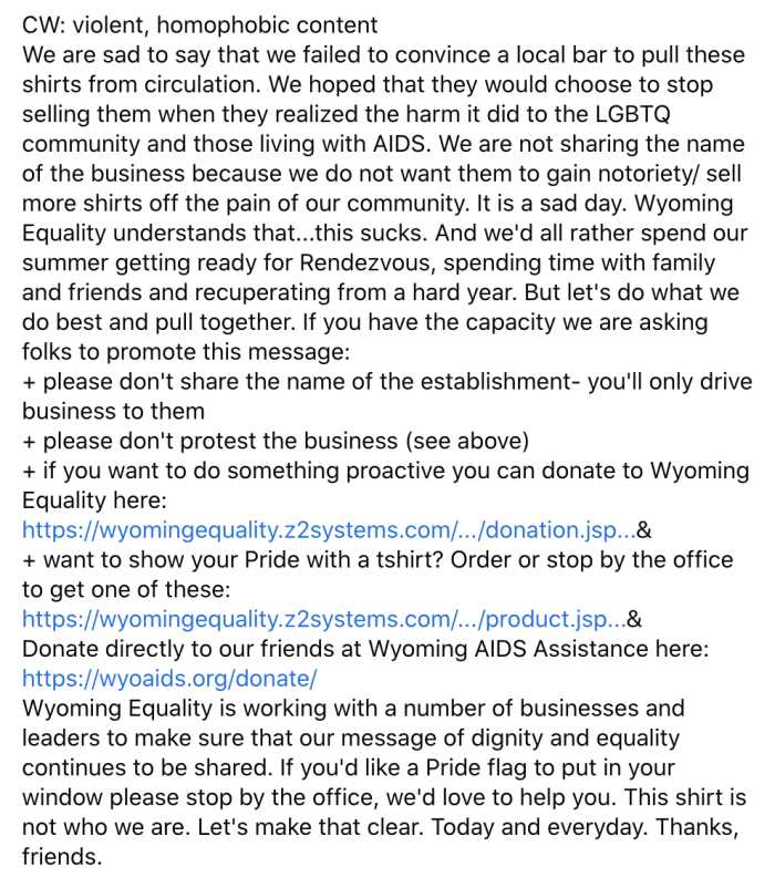 Photo Credit: Facebook/Wyoming Equality