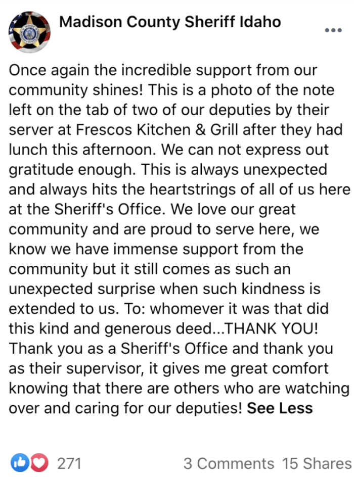 Photo Credit: Facebook/Madison County Sheriff Idaho