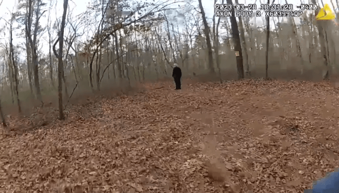 Body cam footage of a first responder searching for the missing 4-year-old boy in the woods, Photo Credit: NJSP - New Jersey State Police/X