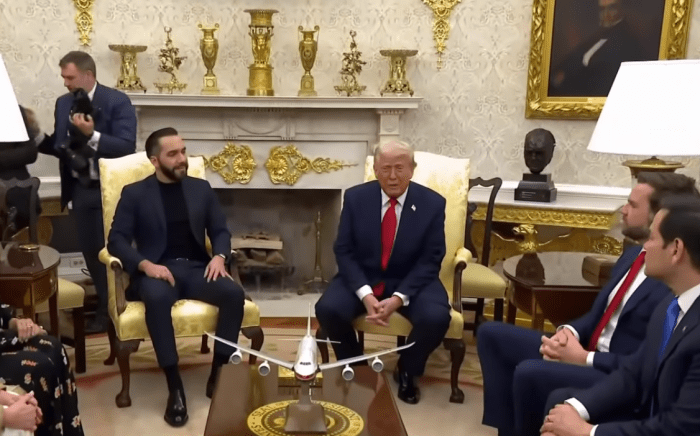 President Trump in a meeting at the Oval Office, Photo Credit: Inside Edition/Youtube