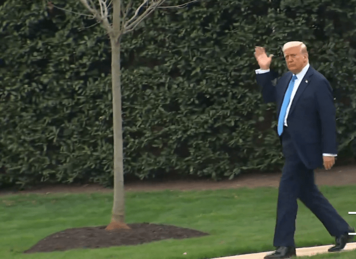 President Donald Trump walking towards Marine One appears to have lost weight, Photo Credit: Bo Loudon/X