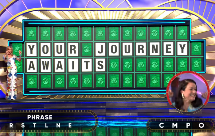 Show hostess Vanna White in a 'Wheel of Fortune' episode, Photo Credit: Wheel of Fortune/Youtube
