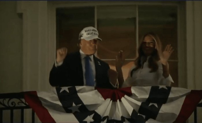 President Donald Trump and First Lady Melania Trump dance on the Truman Balcony, Photo Credit: The White House/X