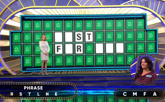 Show hostess Vanna White in a 'Wheel of Fortune' episode, Photo Credit: Wheel of Fortune/Youtube