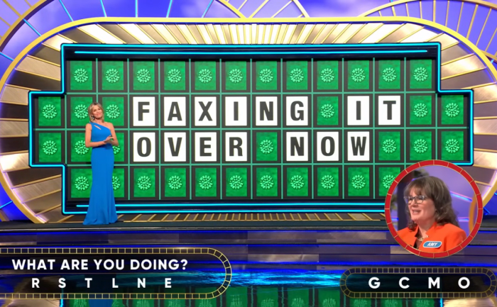 Show hostess Vanna White in a 'Wheel of Fortune' episode, Photo Credit: Wheel of Fortune/Youtube