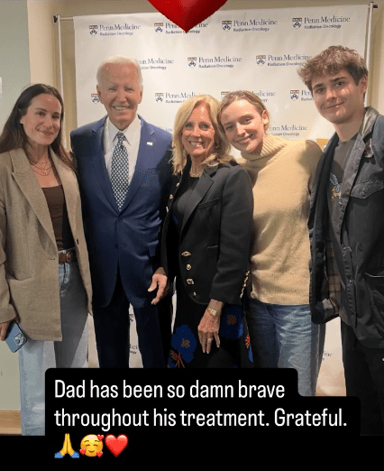 Joe Biden with his family after he completed radiation treatment, Photo Credit: Chris D. Jackson/X