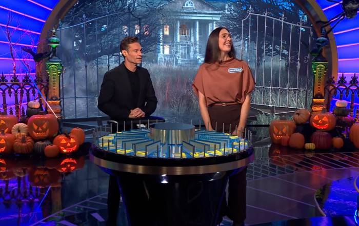 Show host Ryan Seacrest and contestant Anastasia Armitage in a 'Wheel of Fortune' episode, Photo Credit: Wheel of Fortune/Youtube