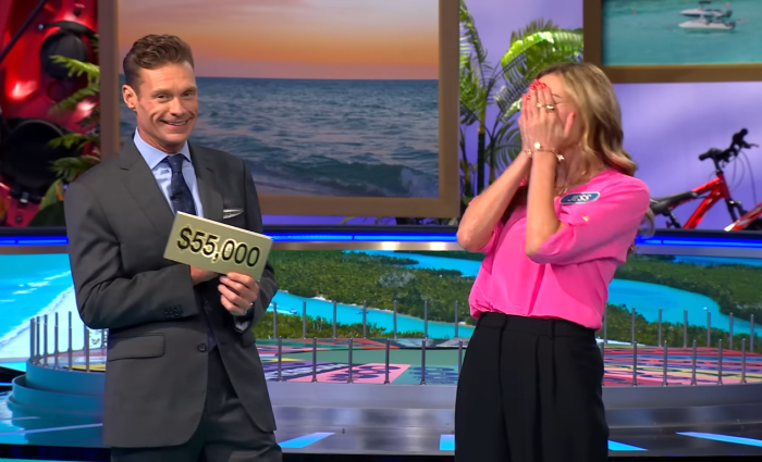 Show host Ryan Seacrest and contestant Jess Perri in a 'Wheel of Fortune' episode, Photo Credit: Wheel of Fortune/Youtube