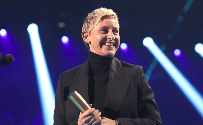 Ellen DeGeneres onstage during the 2021 People’s Choice Awards, Photo Credit: Page Six/Youtube