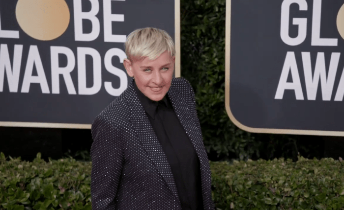 Ellen DeGeneres at the 2020 Golden Globe Awards red carpet, Photo Credit: Page Six/Youtube