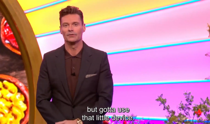 Host Ryan Seacrest talking to the audience, Photo Credit: Reddit