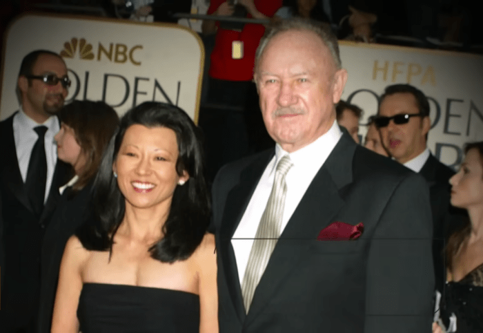 Gene Hackman and his wife Betsy Arakawa arrive at the Golden Globes in 2003, Photo Credit: Entertainment Tonight/Youtube