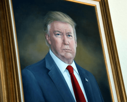 President Donald Trump's portrait hanging in the Colorado State Capitol, Photo Credit: Brianna Tucker/X
