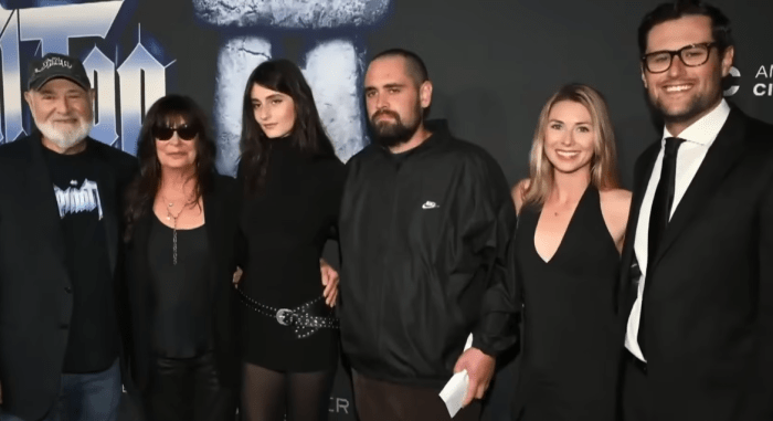 Rob Reiner and Michele Singer with their children and Maria Gilfillan at the “Spinal Tap II: The End Continues” Premier, Photo Credit: Today/Youtube