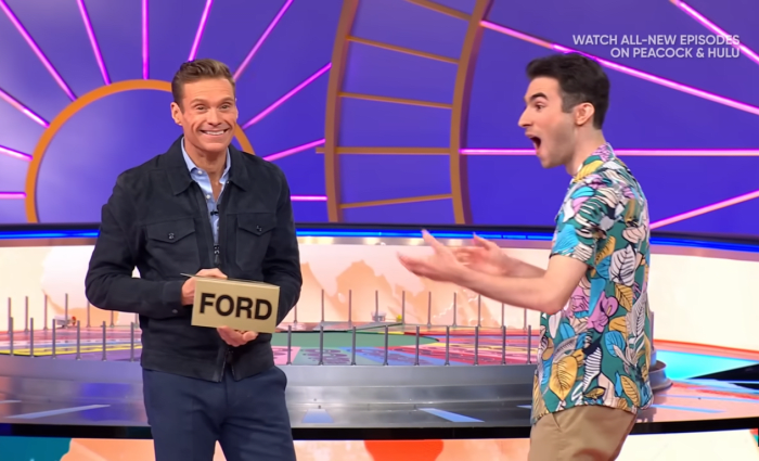 Show host Ryan Seacrest and contestant Daniel Goodman in a 'Wheel of Fortune' episode, Photo Credit: Wheel of Fortune/Youtube