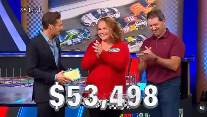 Ryan Seacrest with contestant Tiffany and husband winning on the bonus round of Wheel of Fortune, Photo Credit: phily498/Instagram