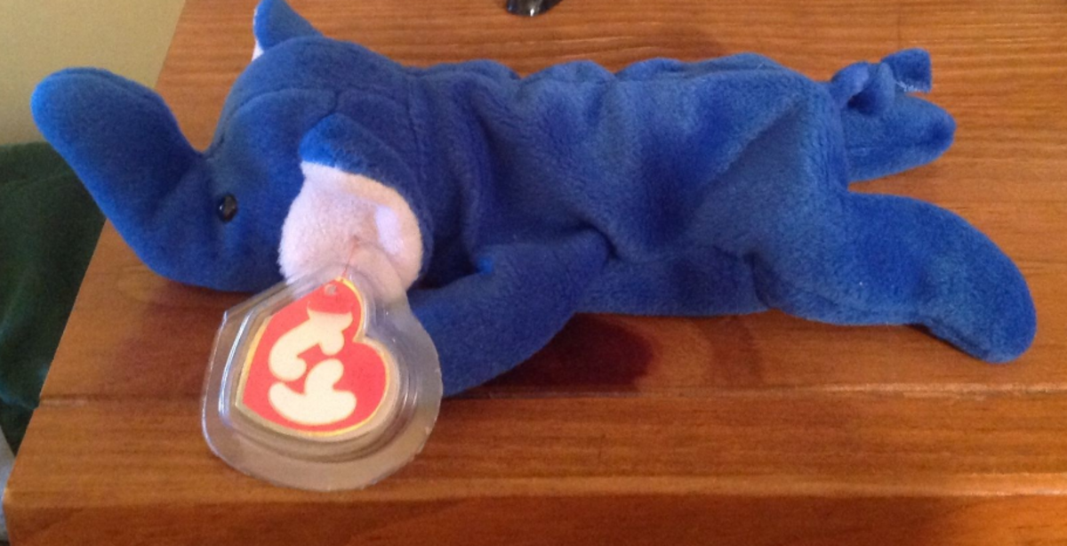 light blue peanut beanie baby value