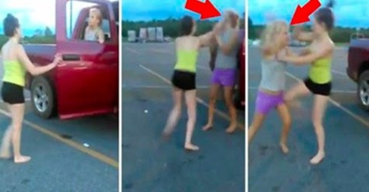 Southern Girls Cat Fight In Walmart Parking Lot, Bully Suffers Shocking Wardrobe Malfunction Promo Image