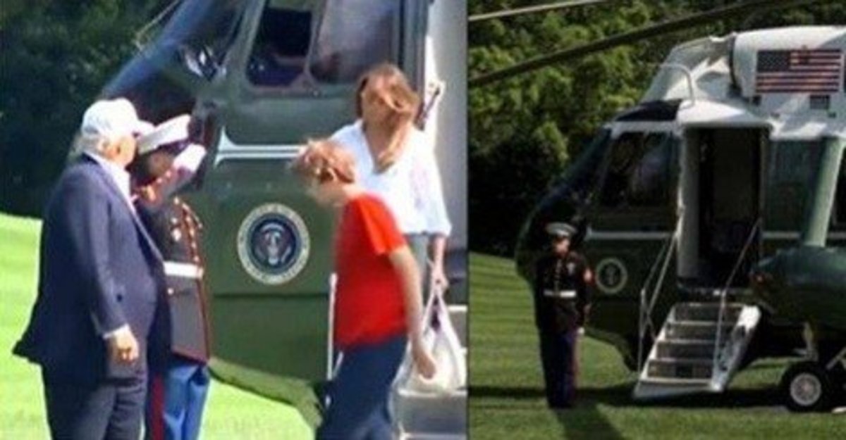 Critics Attack After Seeing What Barron Did While Stepping Off Marine Force One Promo Image