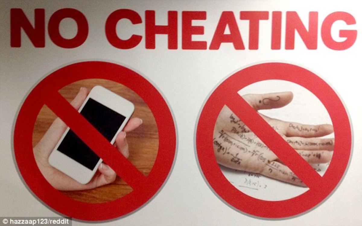 School Puts Up "No Cheating" Signs Unknowingly Featuring Math Formulas That Helped Students