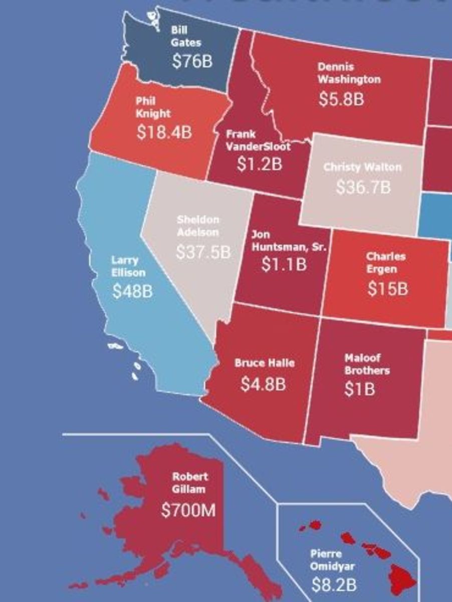 This Map Shows Who the Richest Person in Each State is And How Rich