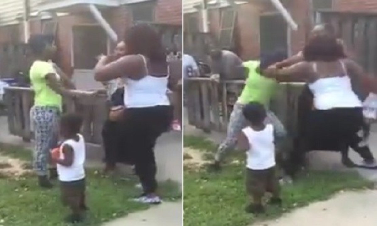 Woman Drops Child While Fighting (Video) .