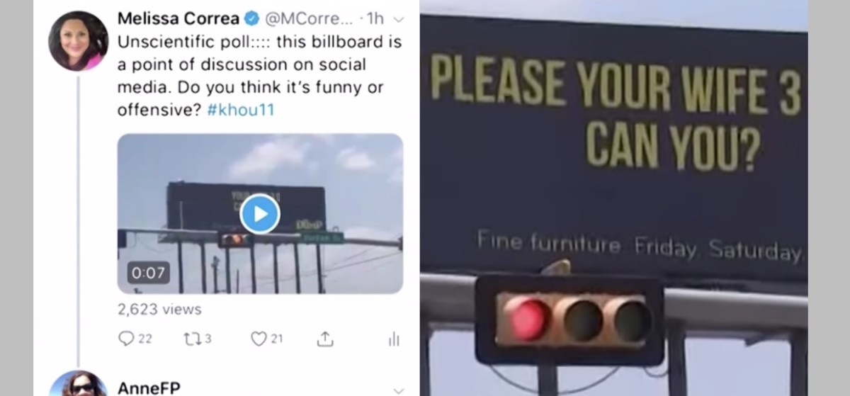 Houston Furniture Store S Suggestive Billboard Sparks Online