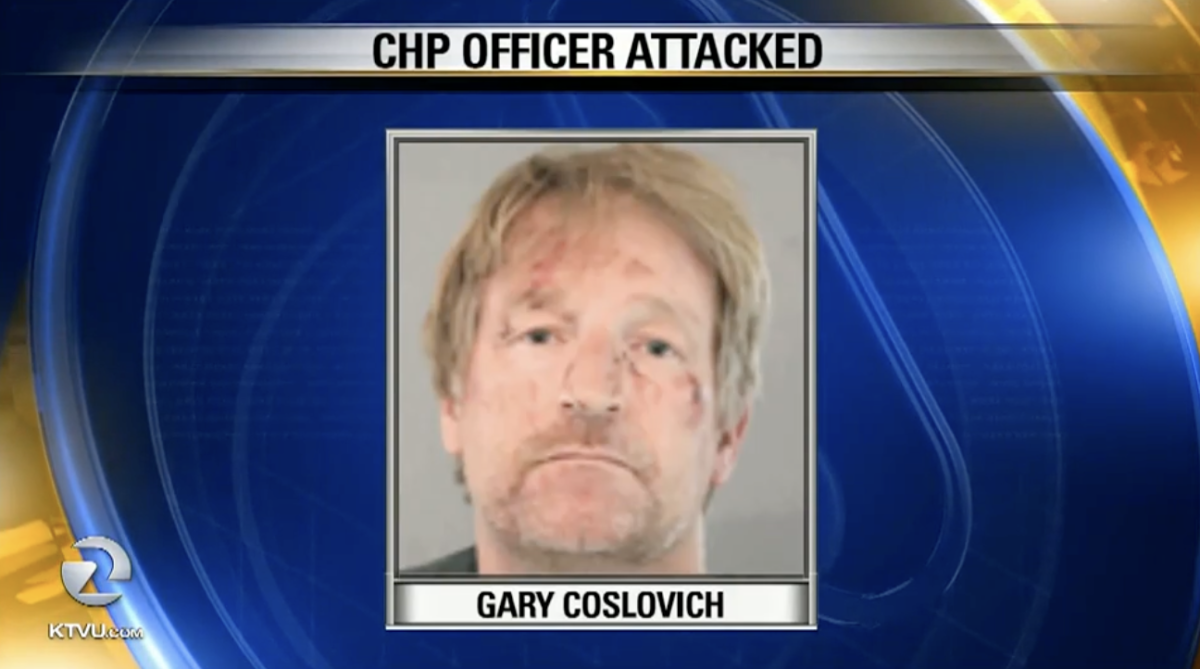 Mugshot of Gary Coslovich who attacked the officer, Photo Credit: KTVU