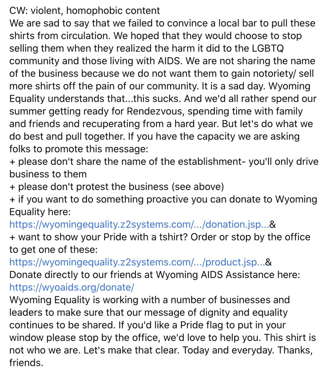 Photo Credit: Facebook/Wyoming Equality