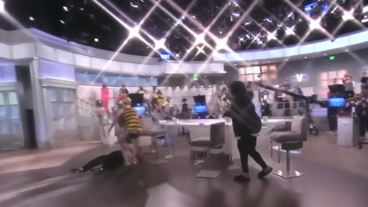 Joy Behar taking a tumble while on set of "The View", Photo Credit: The View/Youtube