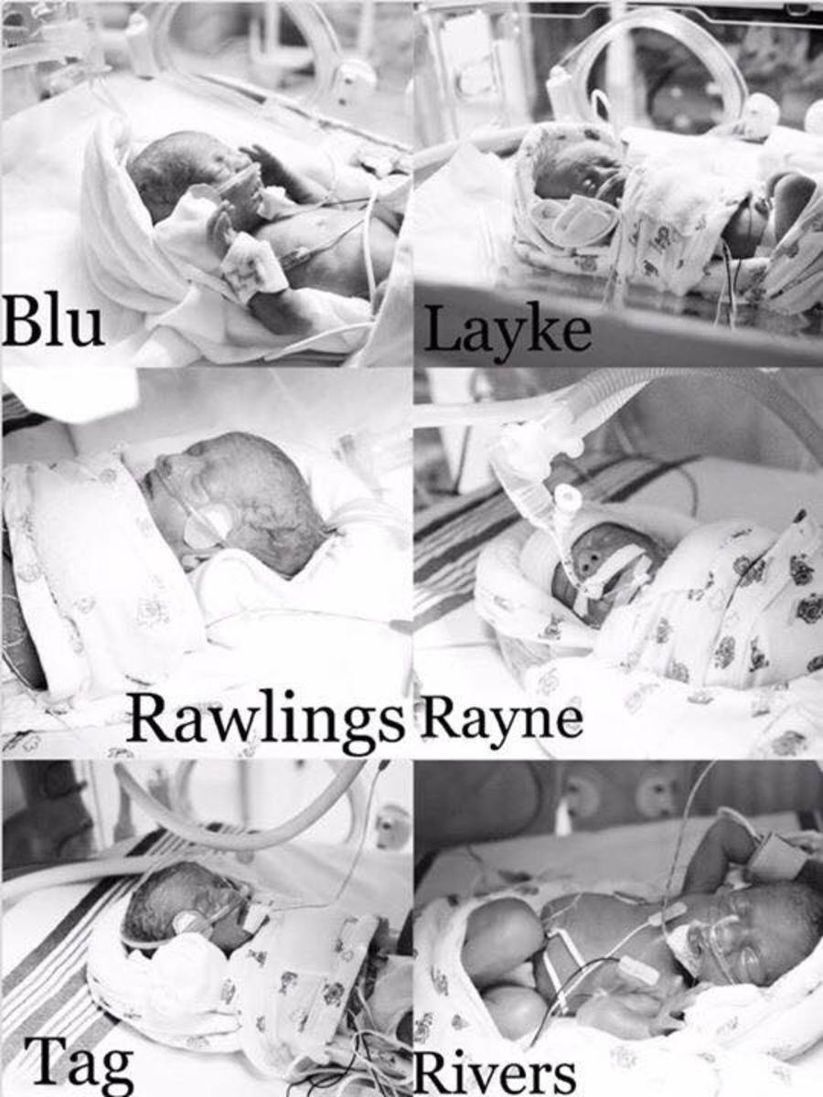 Newborn sextuplet babies, Photo Credit: God's Divine Nine-Sweet Home Sextuplets/Facebook