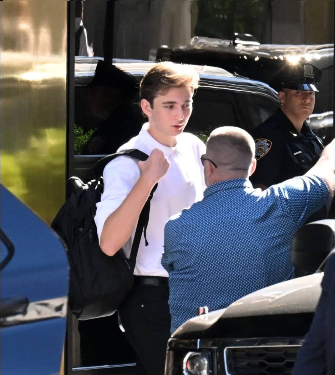 Barron Trump spotted arriving at New York University, Photo Credit: TRUTH NOW/X
