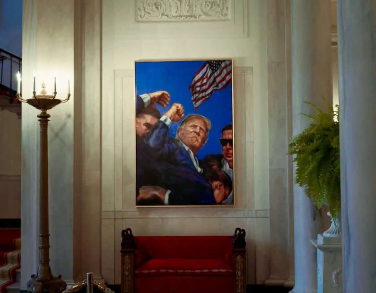Painting of President Donald Trump after the assassination attempt, Photo Credit: Molly Ploofkins/X