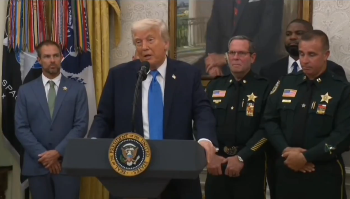 Donald Trump in a press conference commenting on Joe Biden's cancer diagnosis, Photo Credit: CALL TO ACTIVISM/X
