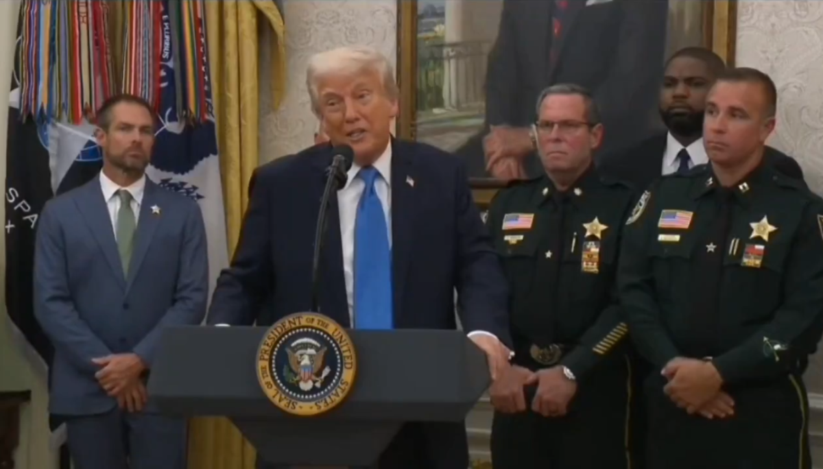 Donald Trump in a press conference commenting on Joe Biden's cancer diagnosis, Photo Credit: CALL TO ACTIVISM/X