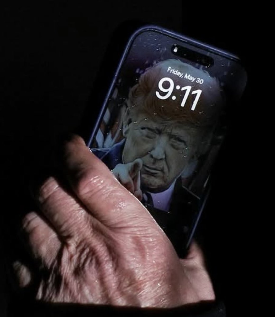 A closeup photo of President Trump’s Lock Screen on his iPhone, Photo Credit: johnny maga/X