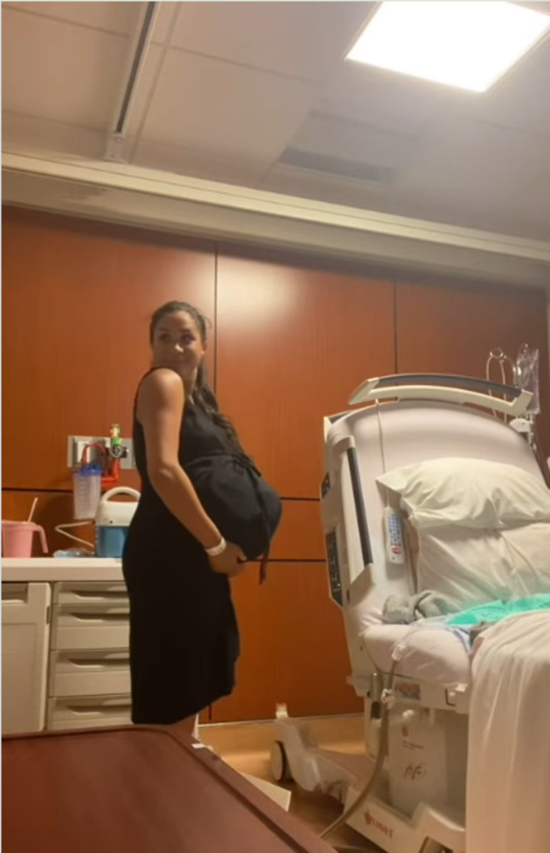 A pregnant Meghan Markle dancing with her husband Prince Harry inside a hospital, Photo Credit: meghan/Instagram