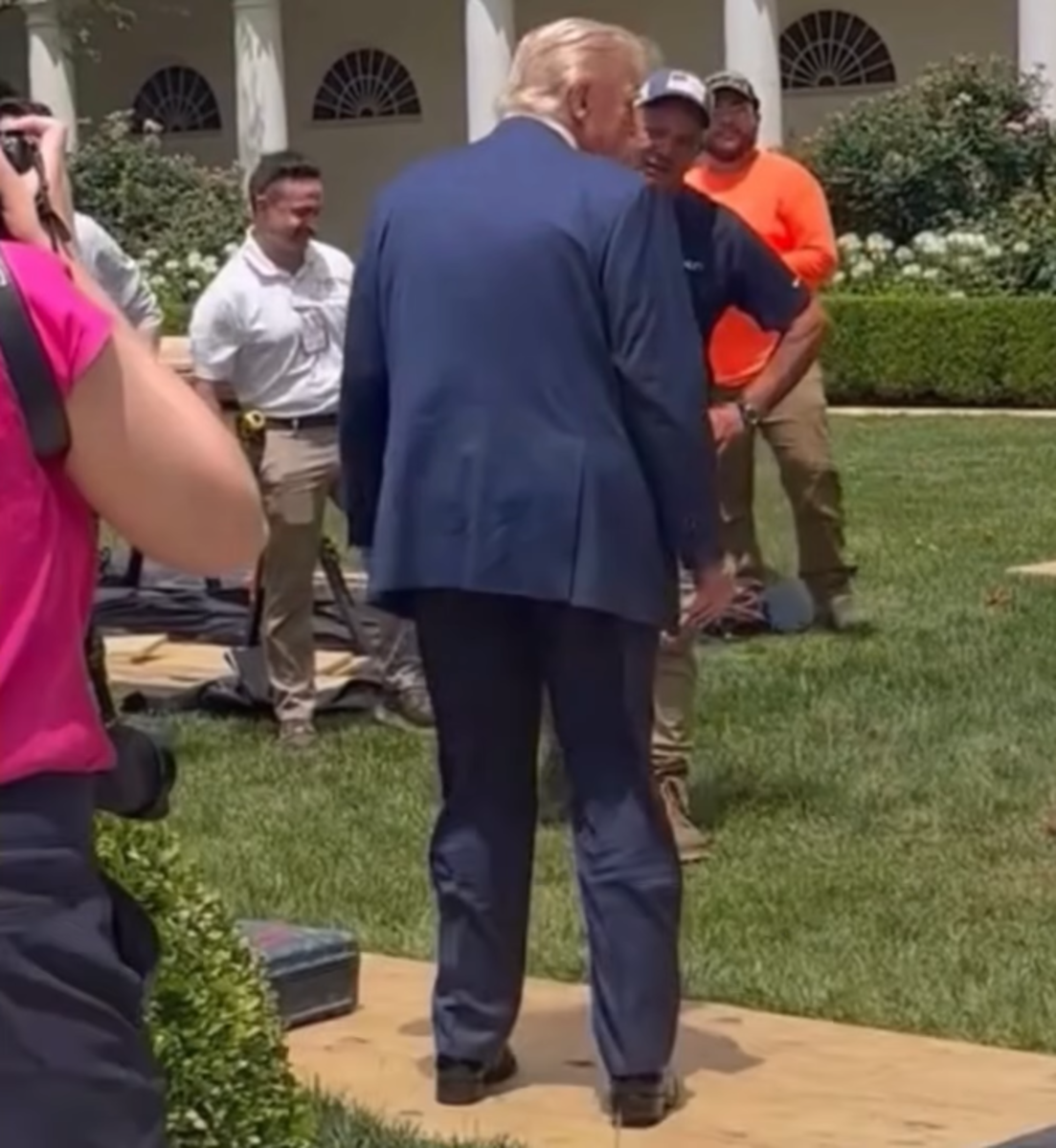President Donald Trump standing in the White House's Rose Garden, Photo Credit: Daily Record/Youtube