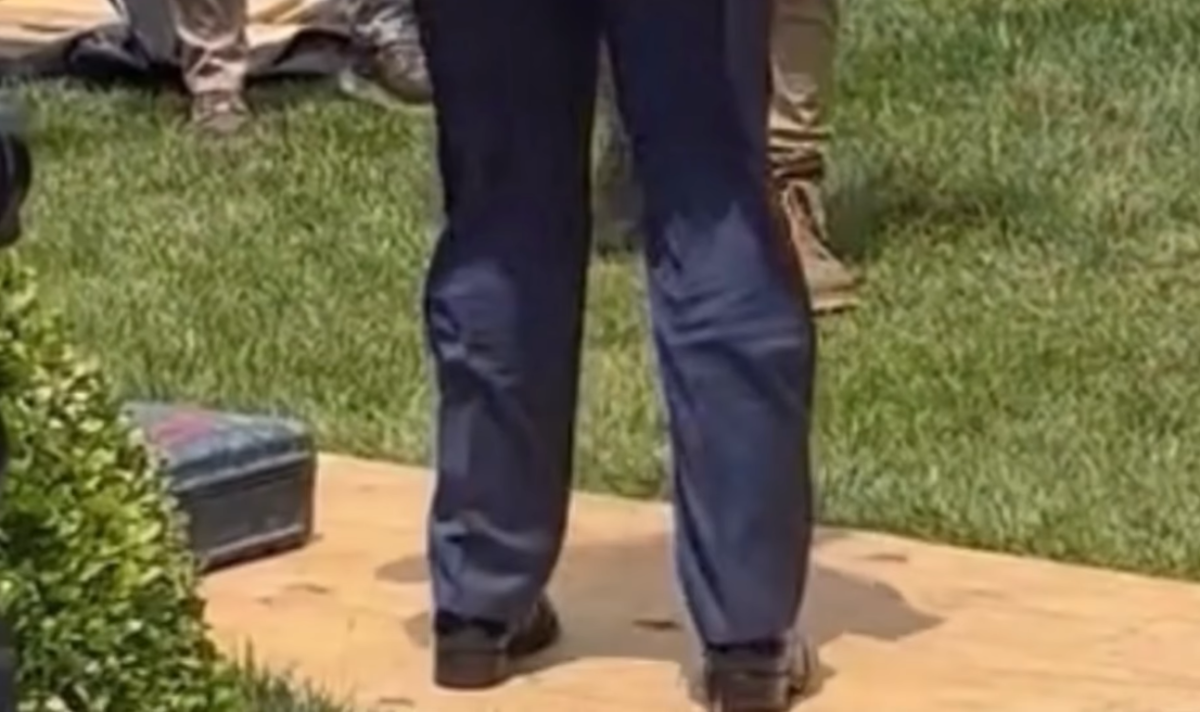 President Donald Trump standing in the White House's Rose Garden, Photo Credit: Daily Record/Youtube