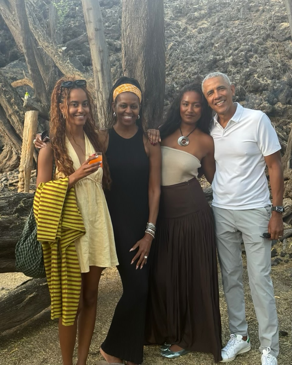 Barack Obama and Michelle Obama with their daughters Malia and Sasha, celebrating their daughter’s birthday, Photo Credit: michelleobama/Instagram