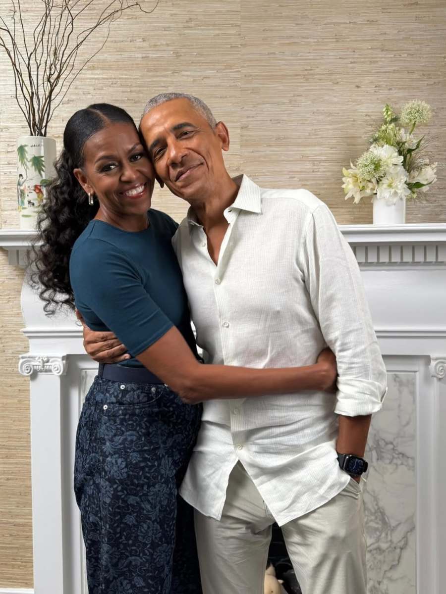 Michelle Obama hugging Barack Obama in a photo posted on Instagram, Photo Credit: michelleobama/Instagram