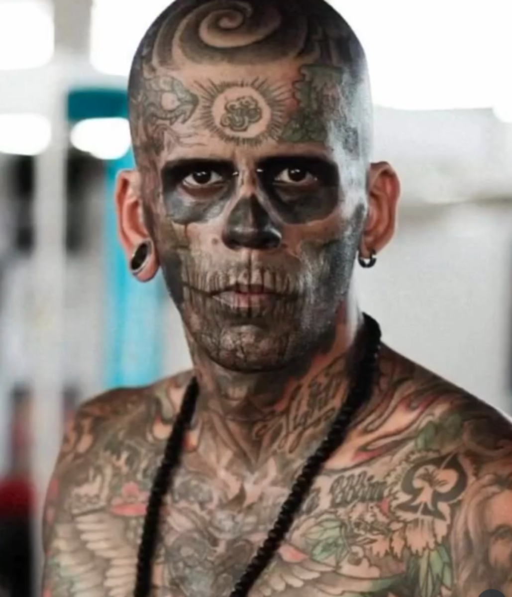 Leandro de Souza, once known as “Brazil’s most tattooed man” after getting over 170 tattoos, Photo Credit: leandrodesouzabless/Instagram