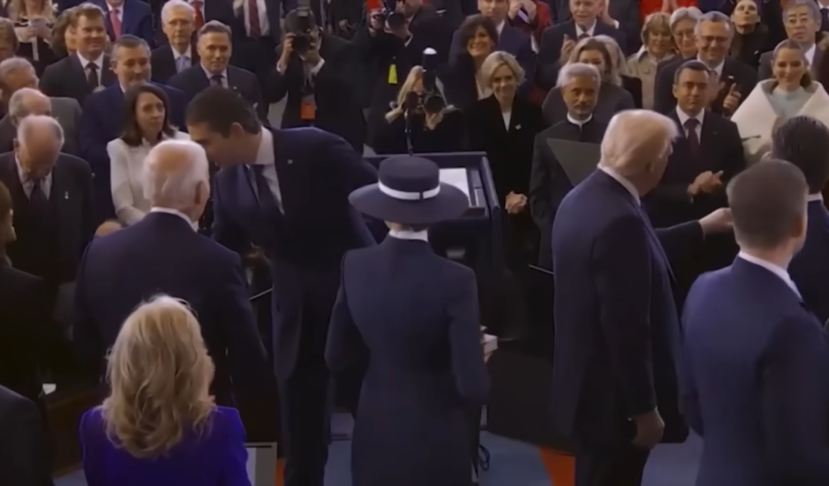 Barron Trump said some words to former President Joe Biden during his father's inauguration, Photo Credit: New York Post/Youtube